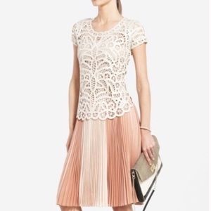 Beautiful BCBG MAXAZRIA Short Sleeve Crotchet Lace Top